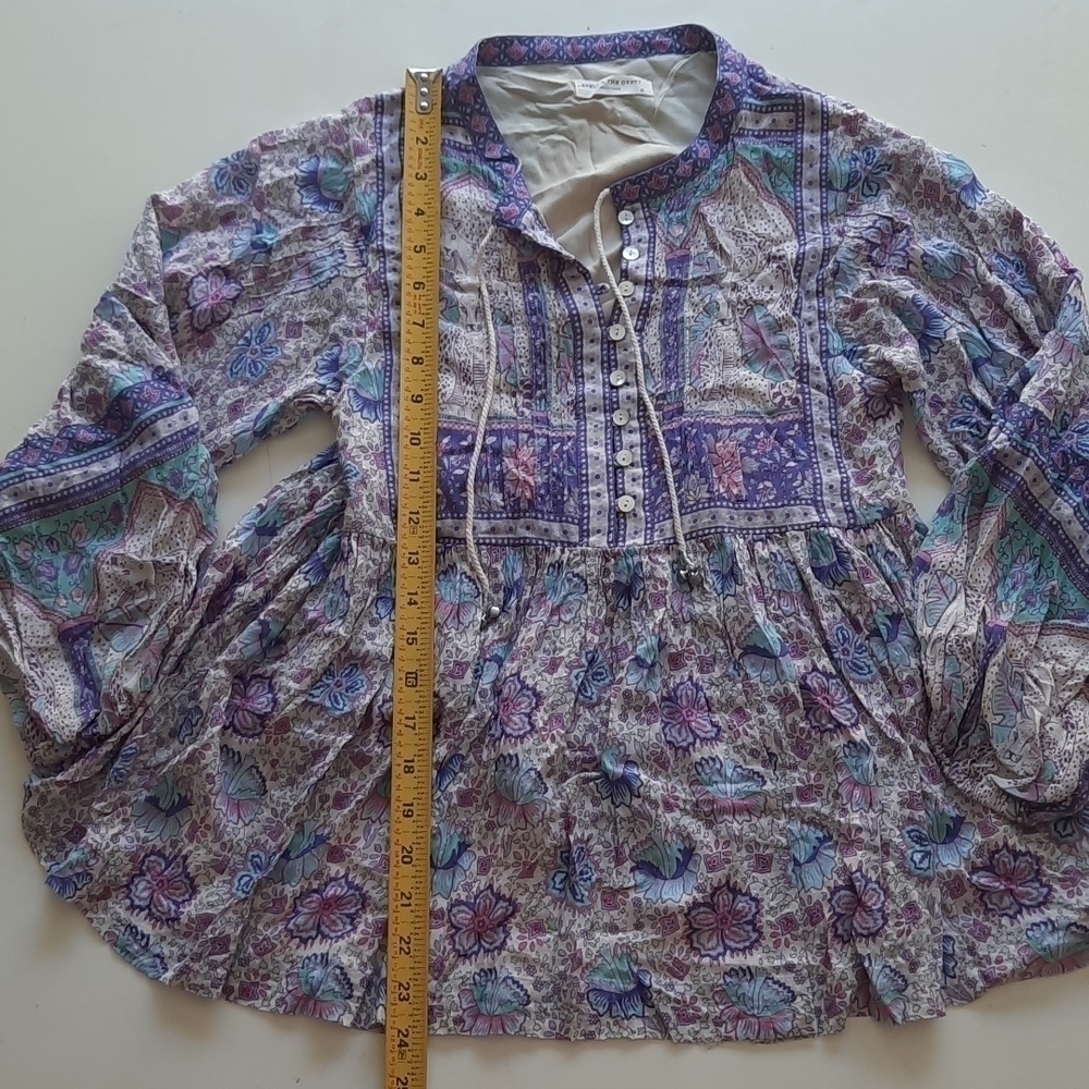 Spell & The Gypsy Poinciana Blouse Lilac Purple Lurex Boho XS - Picture 13 of 14